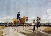Wilhelm von Kobell Gentleman on Horseback and Country Girl on the Banks of the Isar near Munich Sweden oil painting artist